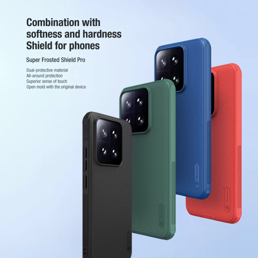 Xiaomi 14 dėklas raudonas NILLKIN SUPER FROSTED SHIELD PRO