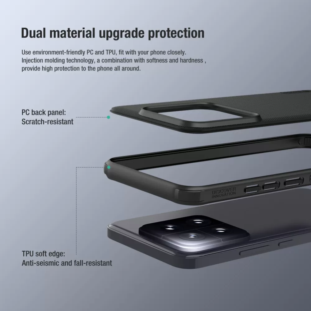 Xiaomi 14 dėklas raudonas NILLKIN SUPER FROSTED SHIELD PRO
