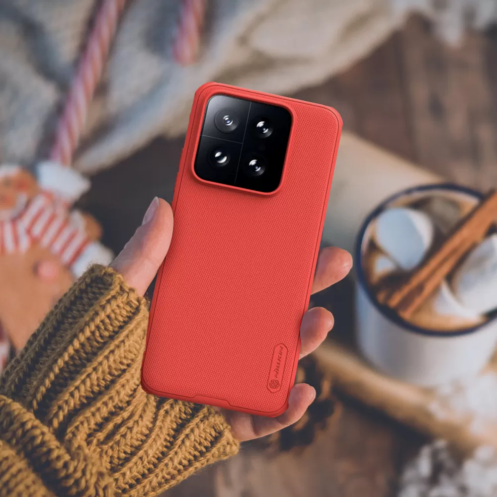 Xiaomi 14 dėklas raudonas NILLKIN SUPER FROSTED SHIELD PRO
