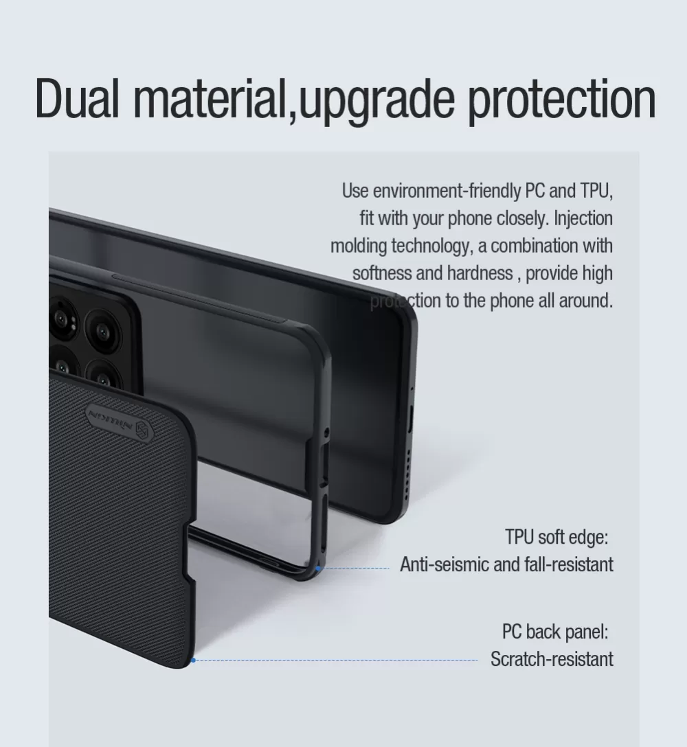 Xiaomi 14 Pro ümbris must NILLKIN SUPER FROSTED SHIELD PRO MAGNETIC