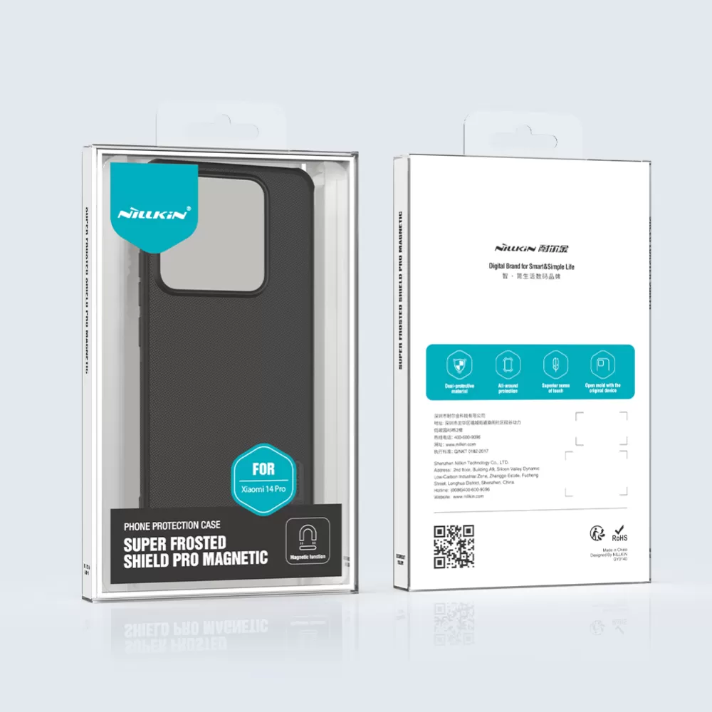 Xiaomi 14 Pro ümbris must NILLKIN SUPER FROSTED SHIELD PRO MAGNETIC