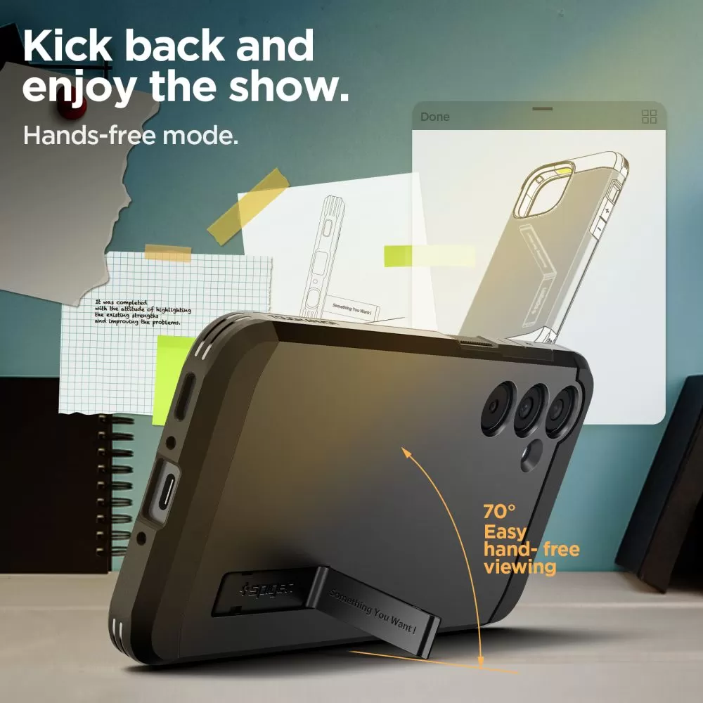 Samsung Galaxy A35 dėklas Juoda SPIGEN TOUGH ARMOR 5G