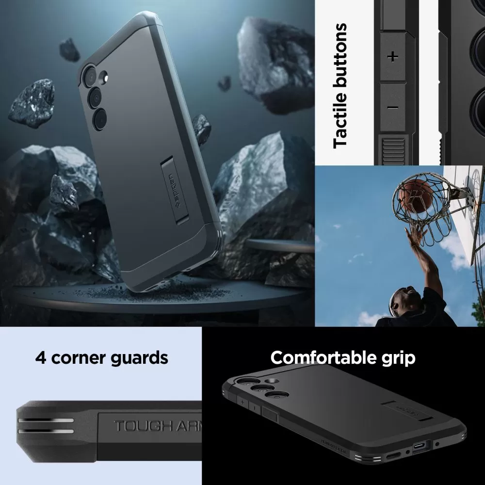 Samsung Galaxy A35 dėklas Juoda SPIGEN TOUGH ARMOR 5G