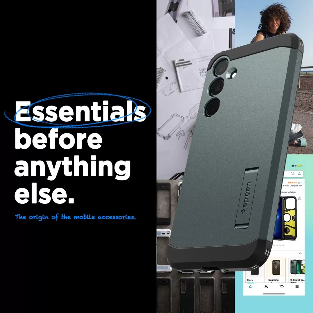 Samsung Galaxy A35 dėklas žalia SPIGEN TOUGH ARMOR 5G