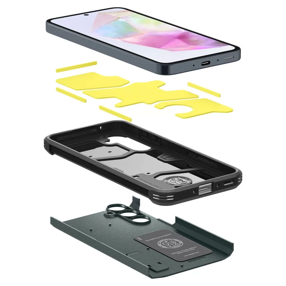 Samsung Galaxy A35 dėklas žalia SPIGEN TOUGH ARMOR 5G