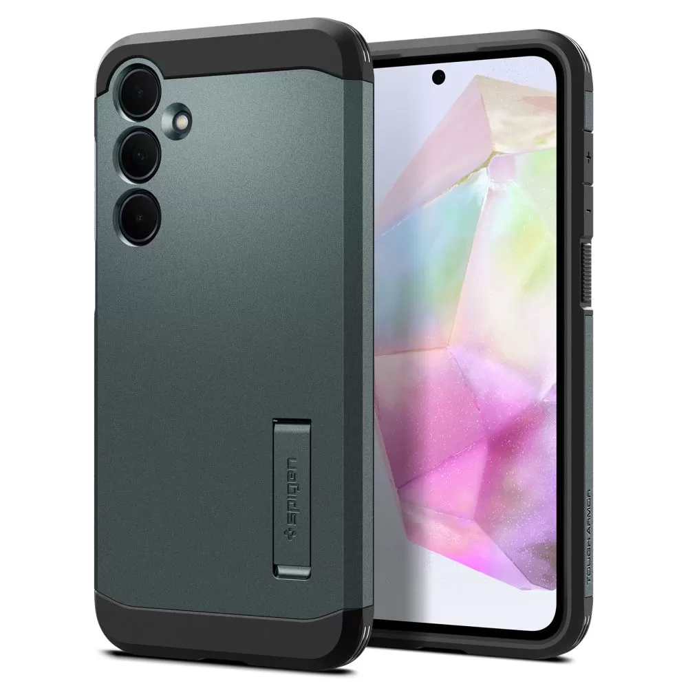Samsung Galaxy A35 dėklas žalia SPIGEN TOUGH ARMOR 5G