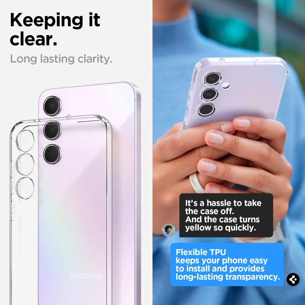 Samsung Galaxy A55 vāciņš caurspīdīgs SPIGEN LIQUID CRYSTAL 5G