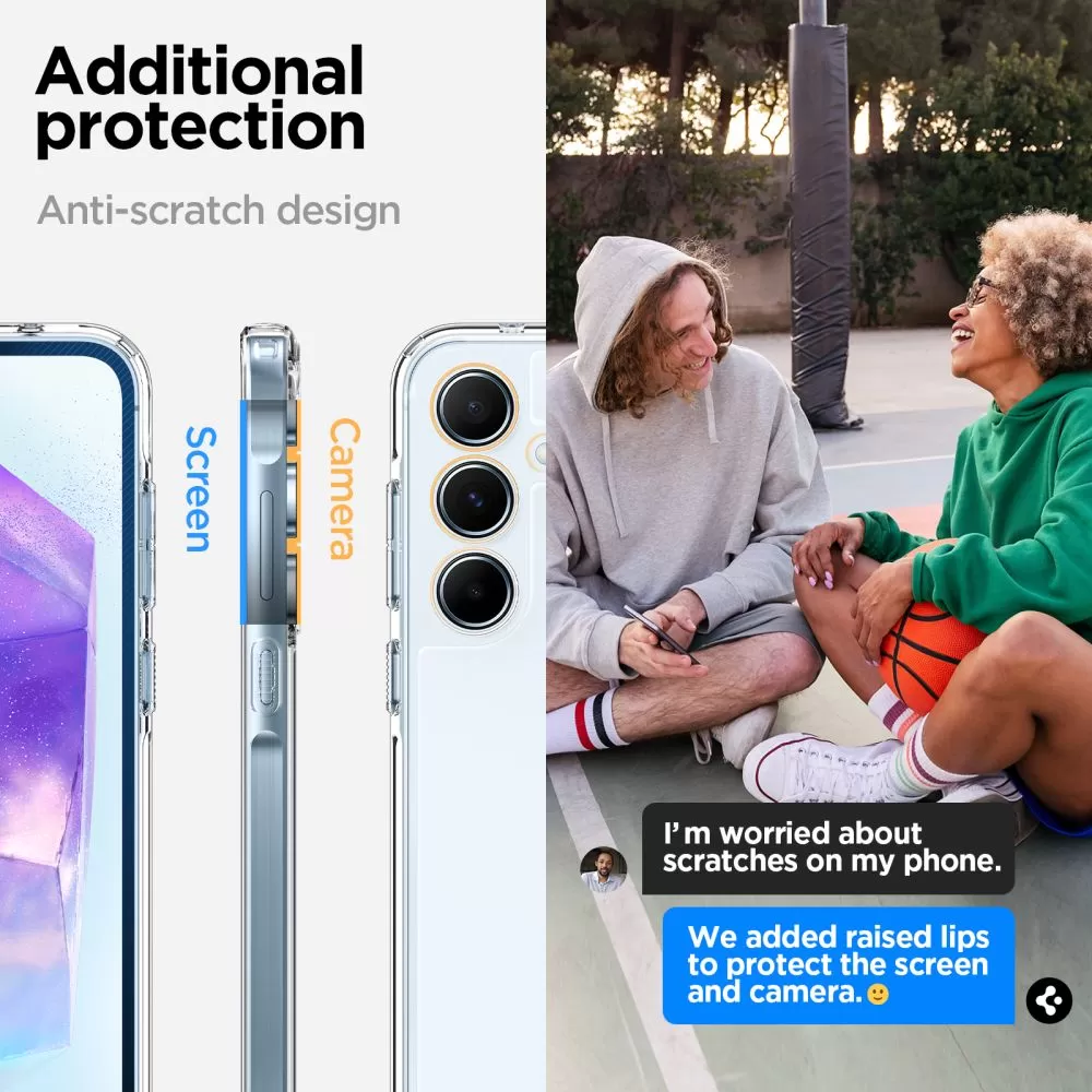 Samsung Galaxy A55 suojakuori läpinäkyvä SPIGEN ULTRA HYBRID 5G