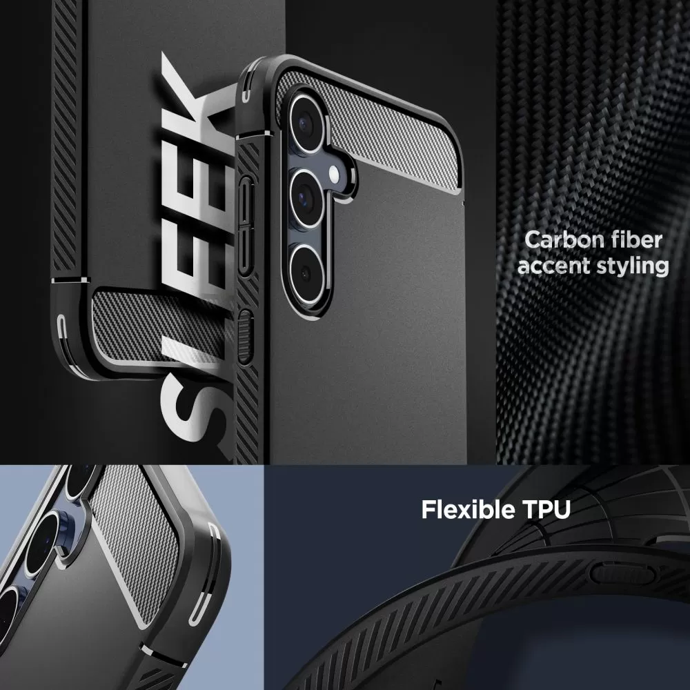 Samsung Galaxy A55 vāciņš melns SPIGEN RUGGED ARMOR 5G