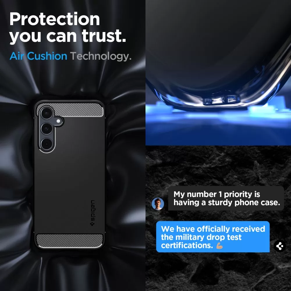 Samsung Galaxy A55 vāciņš melns SPIGEN RUGGED ARMOR 5G