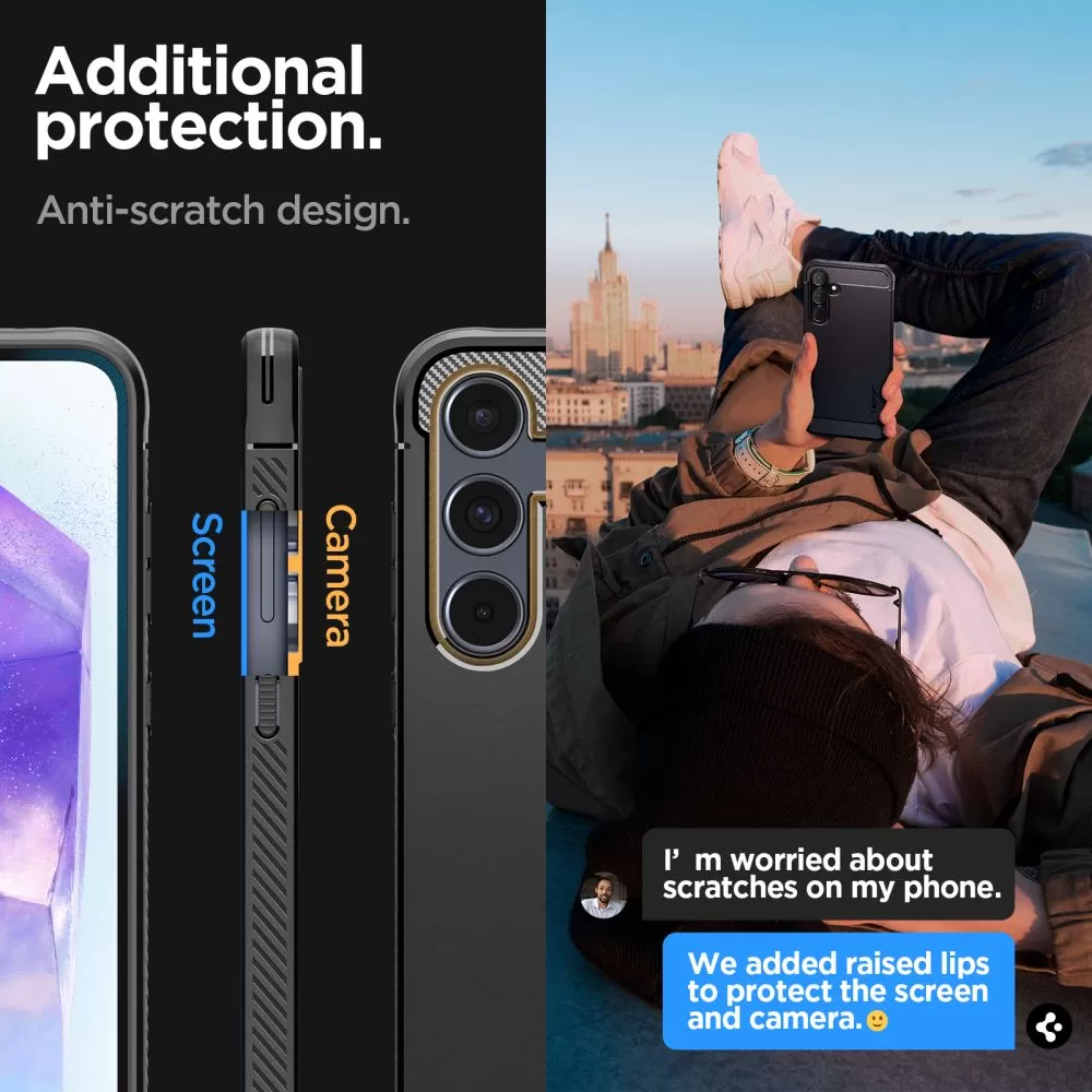 Samsung Galaxy A55 vāciņš melns SPIGEN RUGGED ARMOR 5G