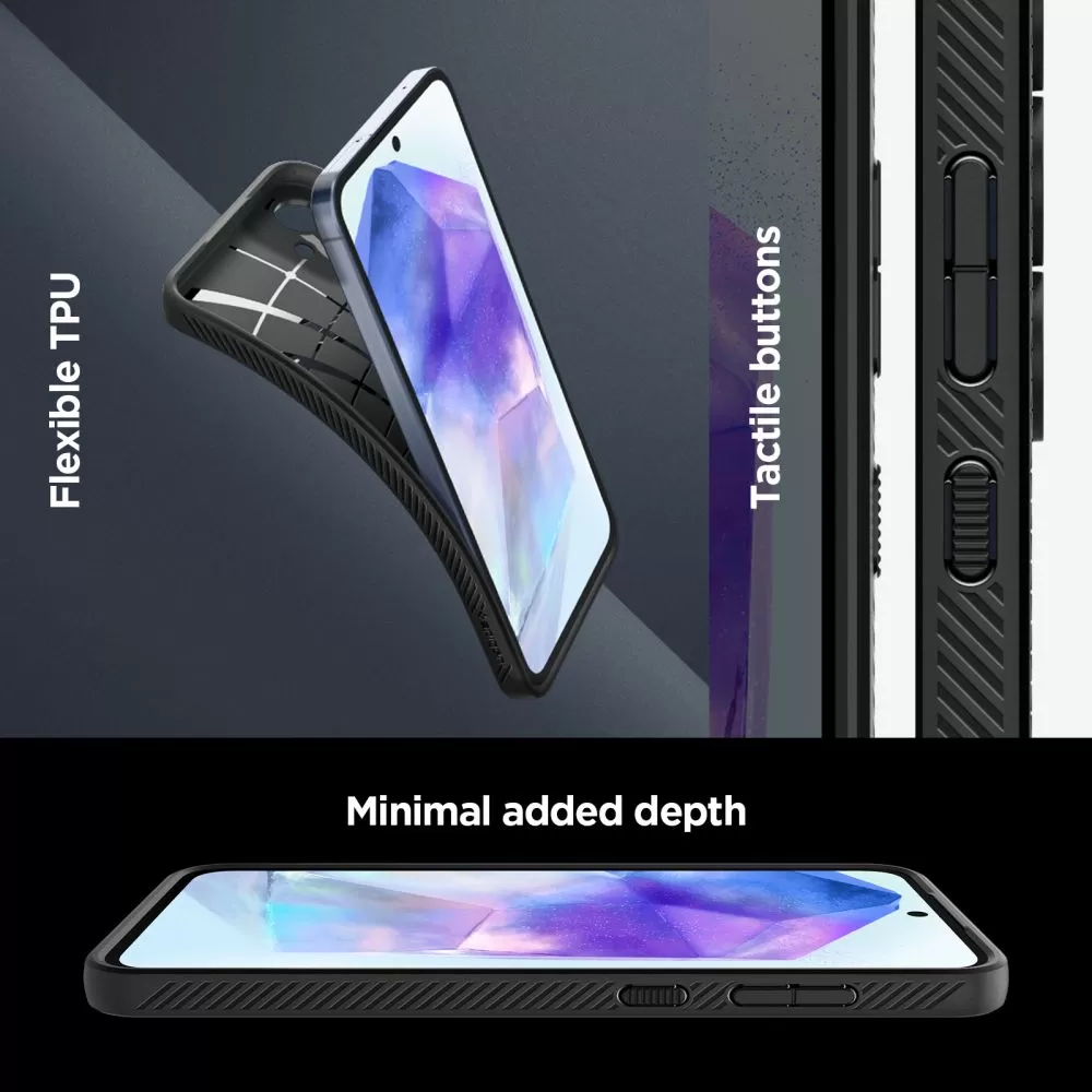 Samsung Galaxy A55 vāciņš melns SPIGEN LIQUID AIR 5G