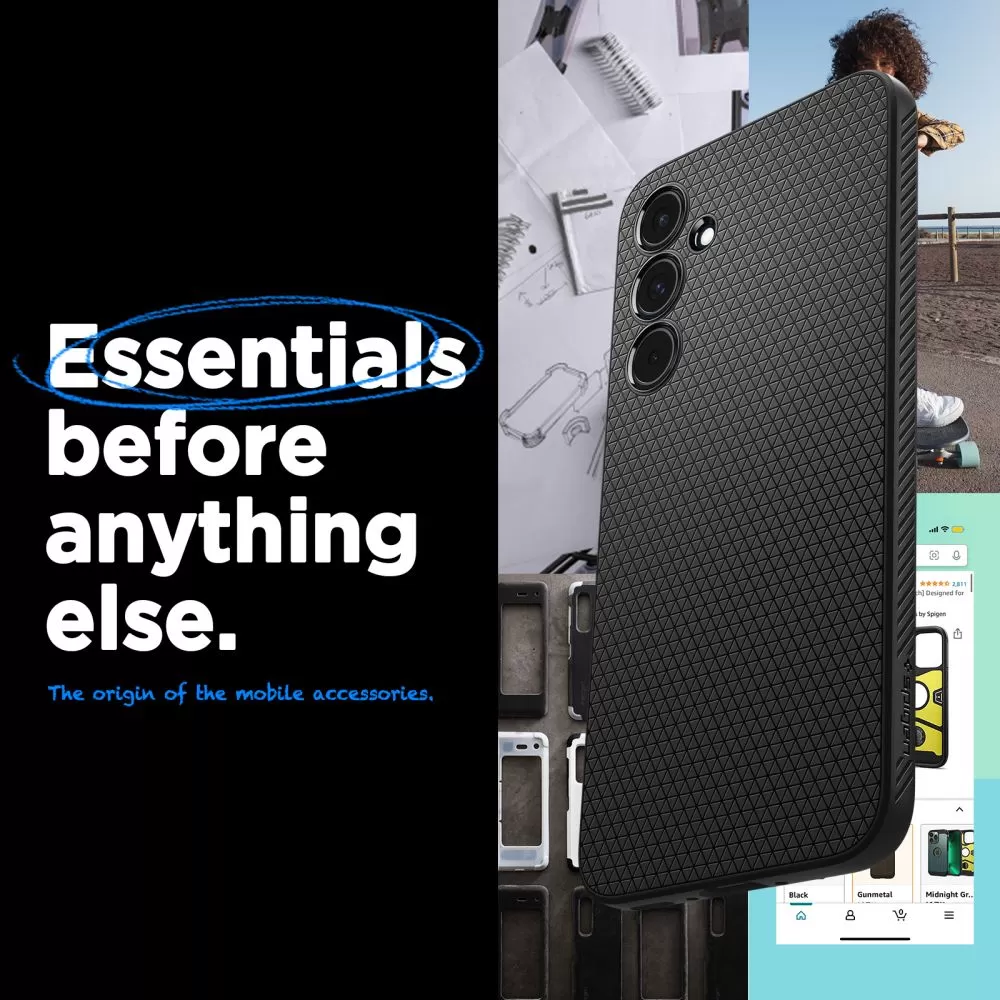 Samsung Galaxy A55 vāciņš melns SPIGEN LIQUID AIR 5G