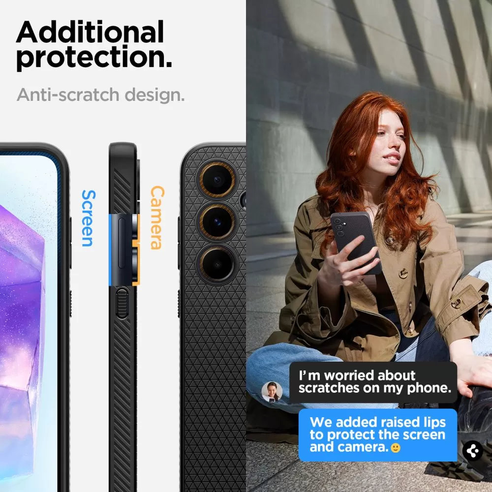 Samsung Galaxy A55 vāciņš melns SPIGEN LIQUID AIR 5G