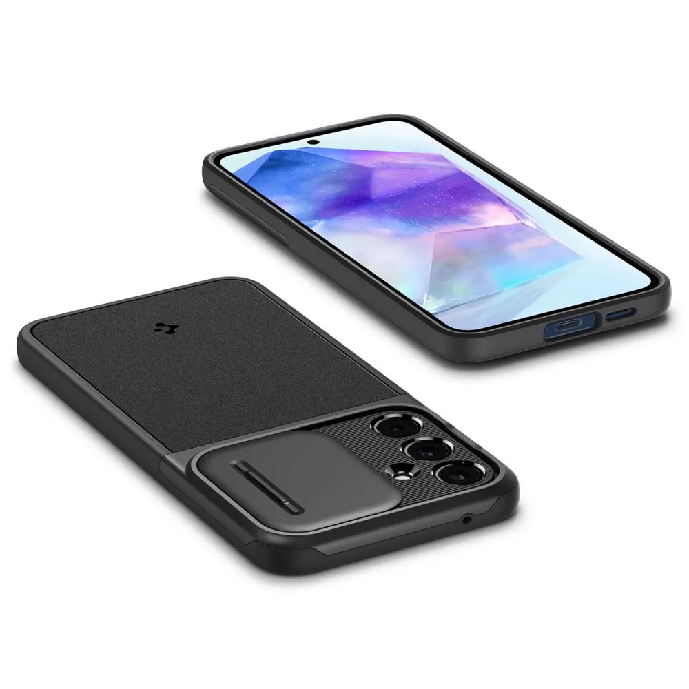 Samsung Galaxy A55 vāciņš melns SPIGEN OPTIK ARMOR 5G