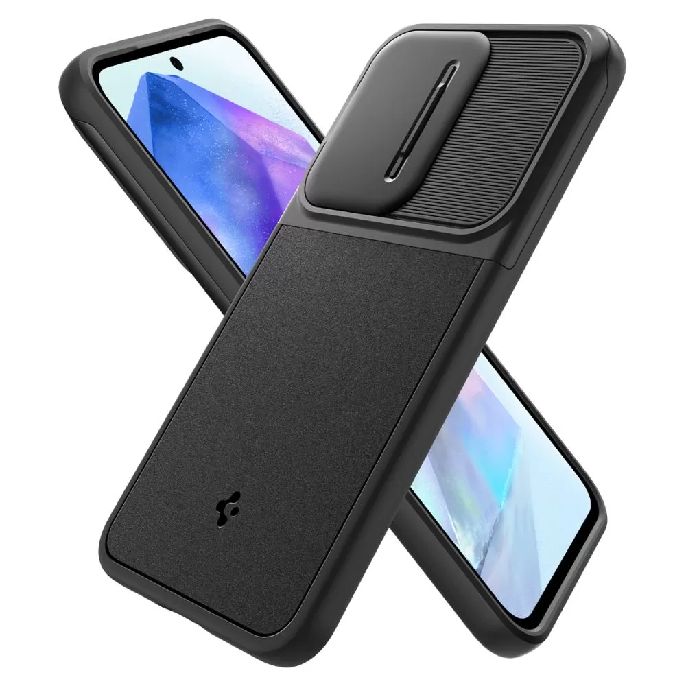 Samsung Galaxy A55 vāciņš melns SPIGEN OPTIK ARMOR 5G