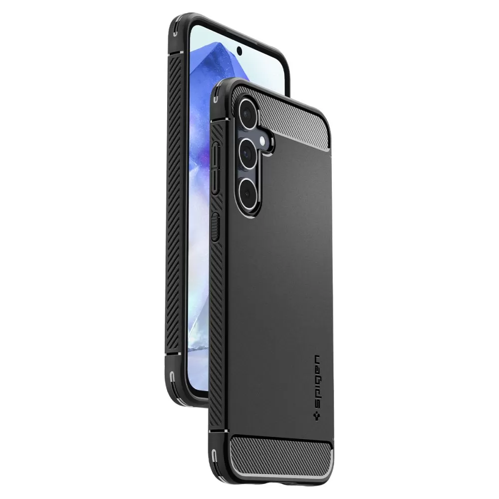 Samsung Galaxy A55 vāciņš melns SPIGEN RUGGED ARMOR 5G