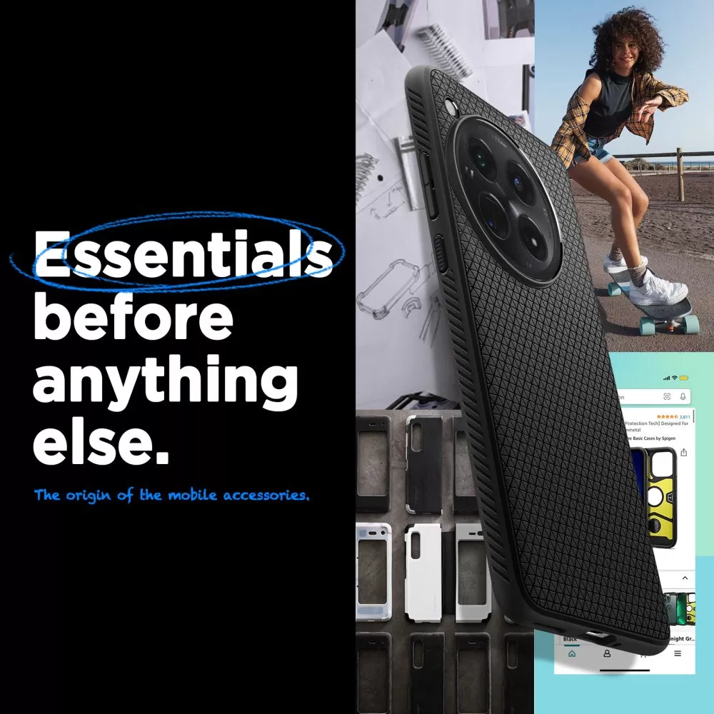 OnePlus 12 dėklas Juoda SPIGEN LIQUID AIR