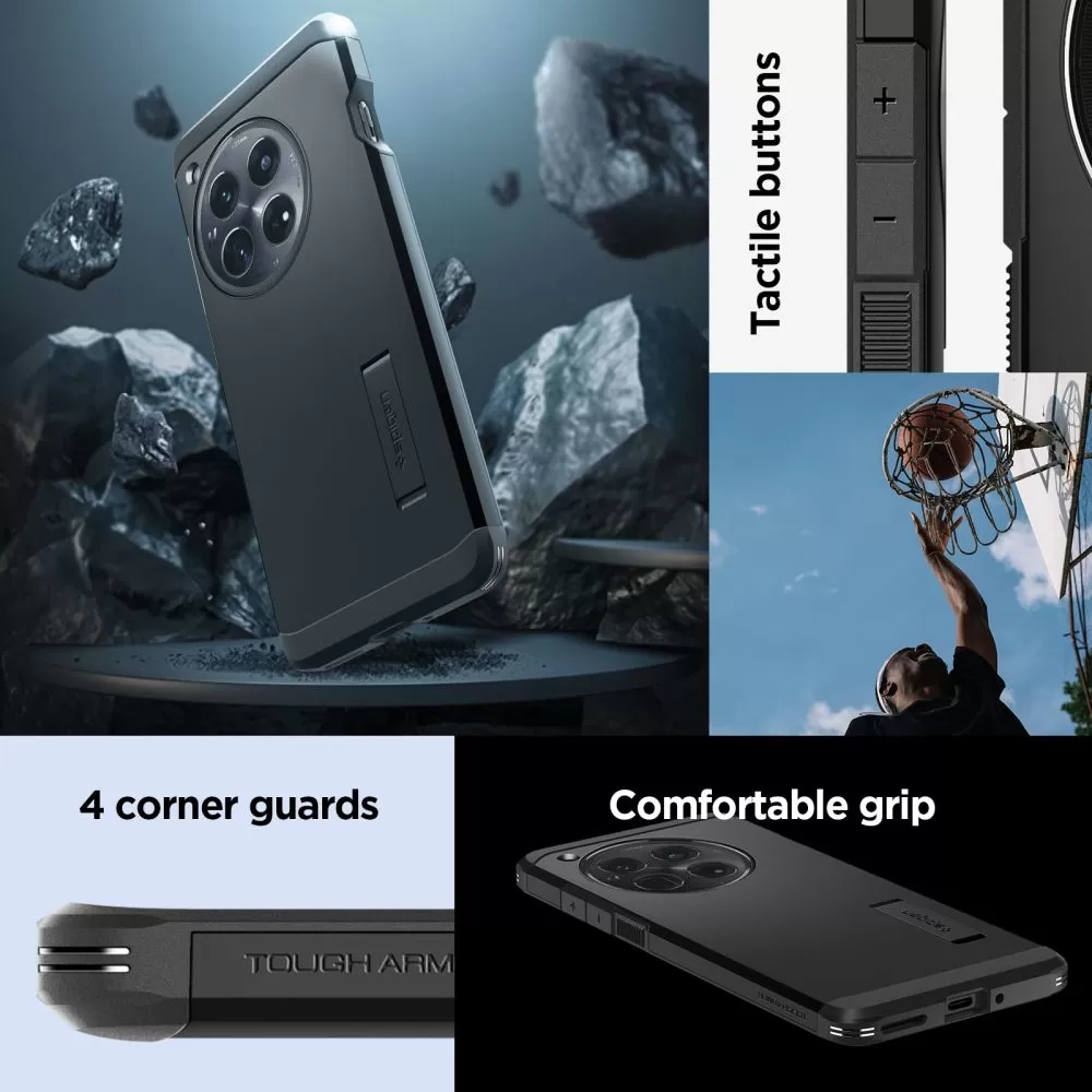 OnePlus 12 dėklas Juoda SPIGEN TOUGH ARMOR