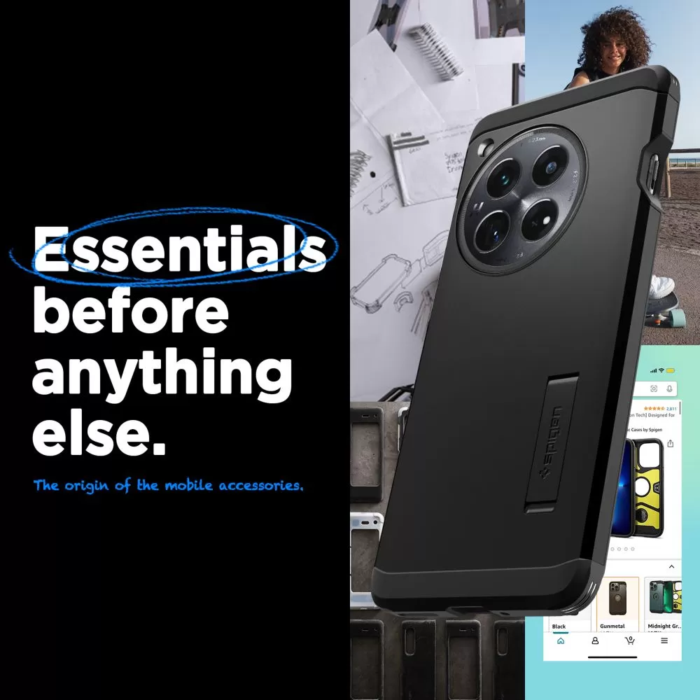OnePlus 12 dėklas Juoda SPIGEN TOUGH ARMOR