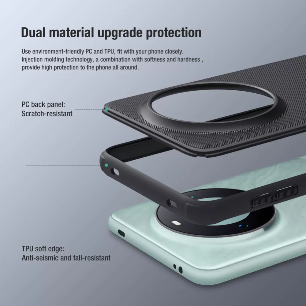 Huawei Mate 60 Pro ümbris must NILLKIN SUPER FROSTED SHIELD PRO
