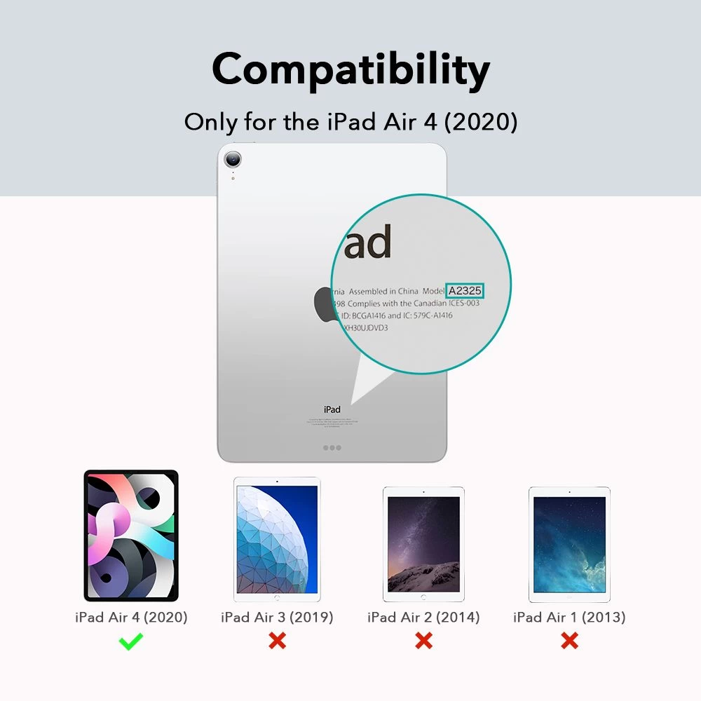 Apple iPad Air 6 (2024) maciņš melns ESR Rebound Pensil 