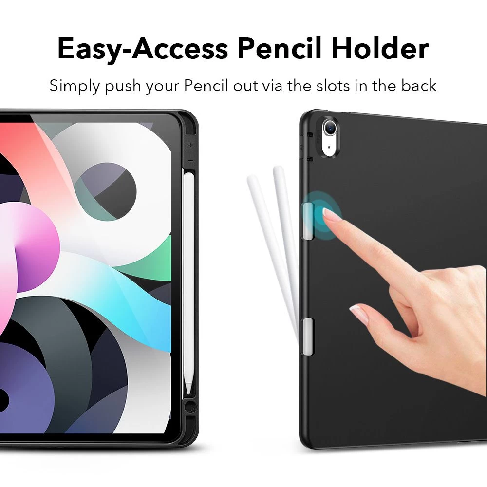 Apple iPad Air 6 (2024) maciņš melns ESR Rebound Pensil 