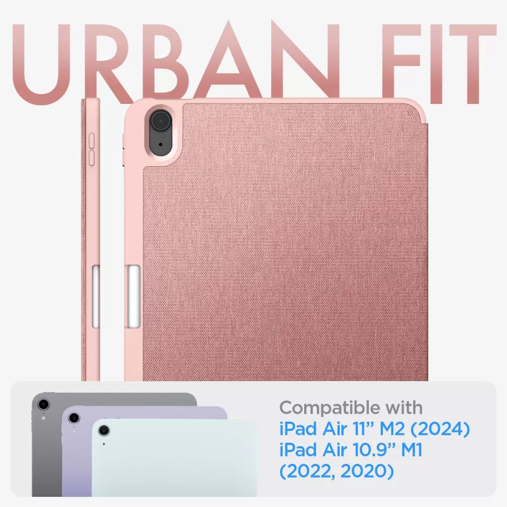 Apple iPad Air 6 (2024) maciņš rozā zelta SPIGEN URBAN FIT
