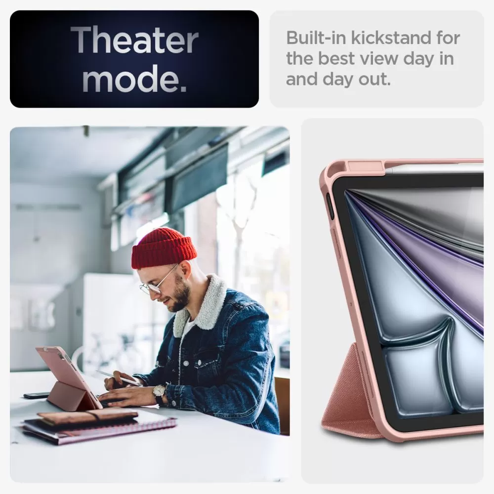Apple iPad Air 6 (2024) maciņš rozā zelta SPIGEN URBAN FIT
