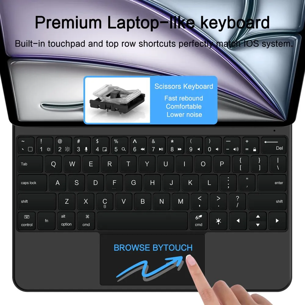 Apple iPad Air 13 (2024) maciņš melns TECH-PROTECT SMARTCASE MAGNETIC + KEYBOARD