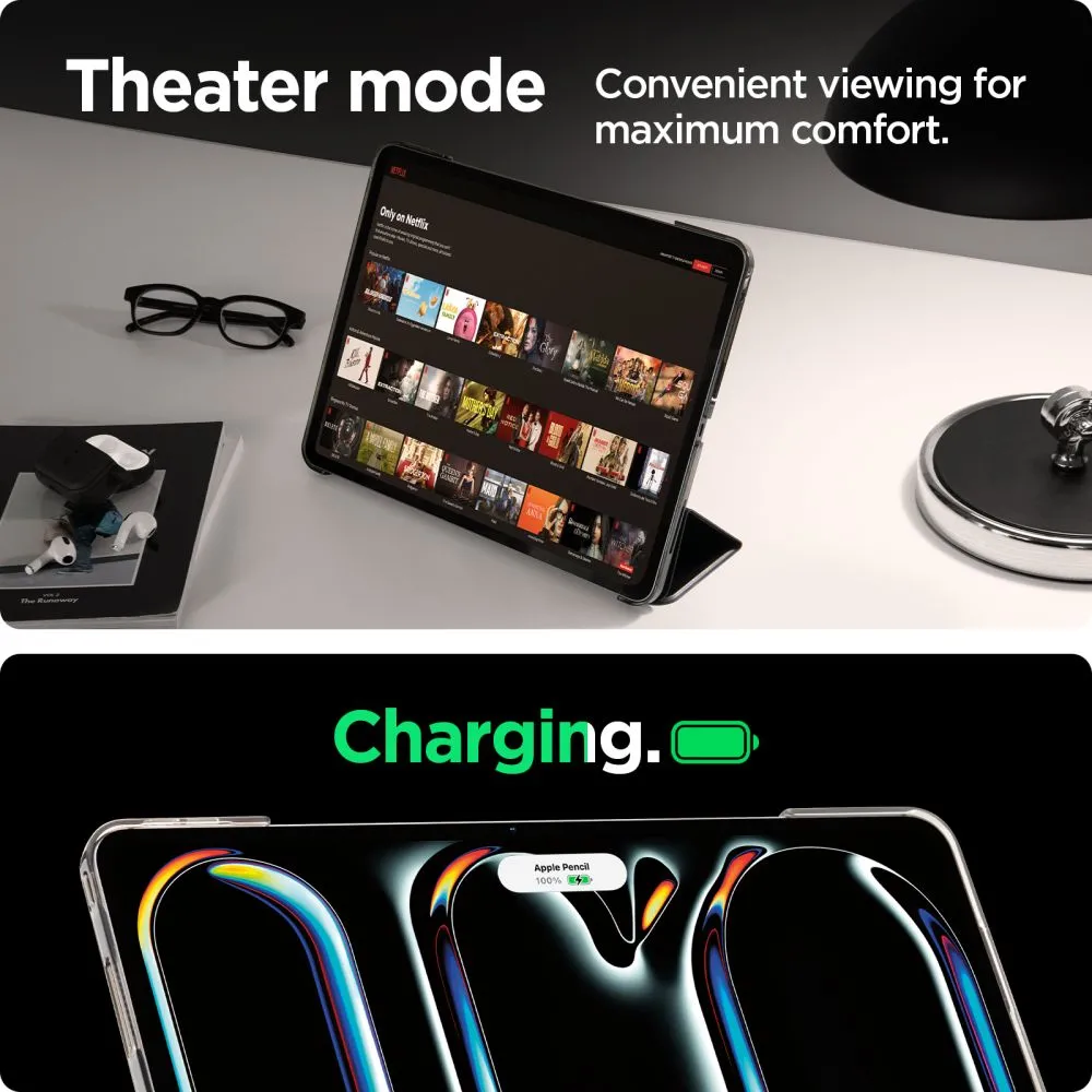 Apple iPad Pro 13 (2024) maciņš melns SPIGEN SMART FOLD