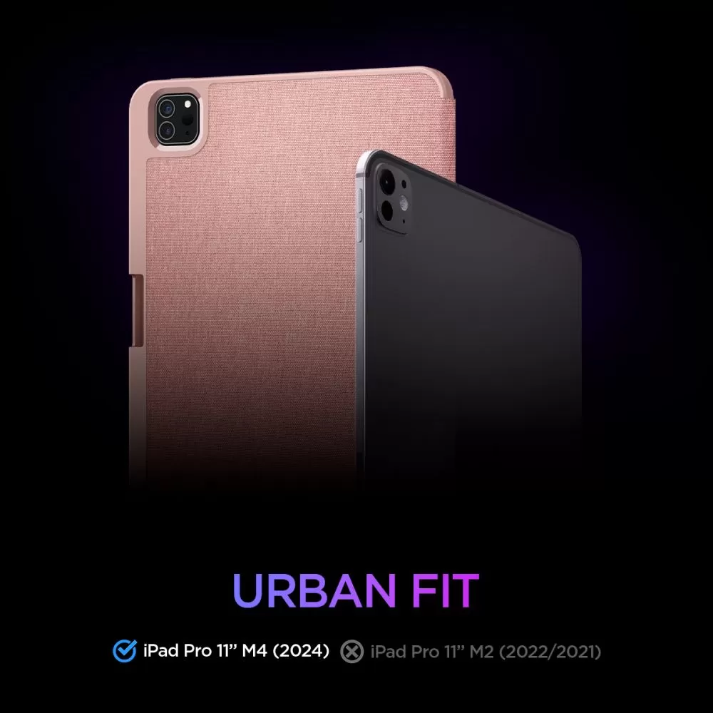 Apple iPad Pro 11 (2024) maciņš rozā zelta SPIGEN URBAN FIT