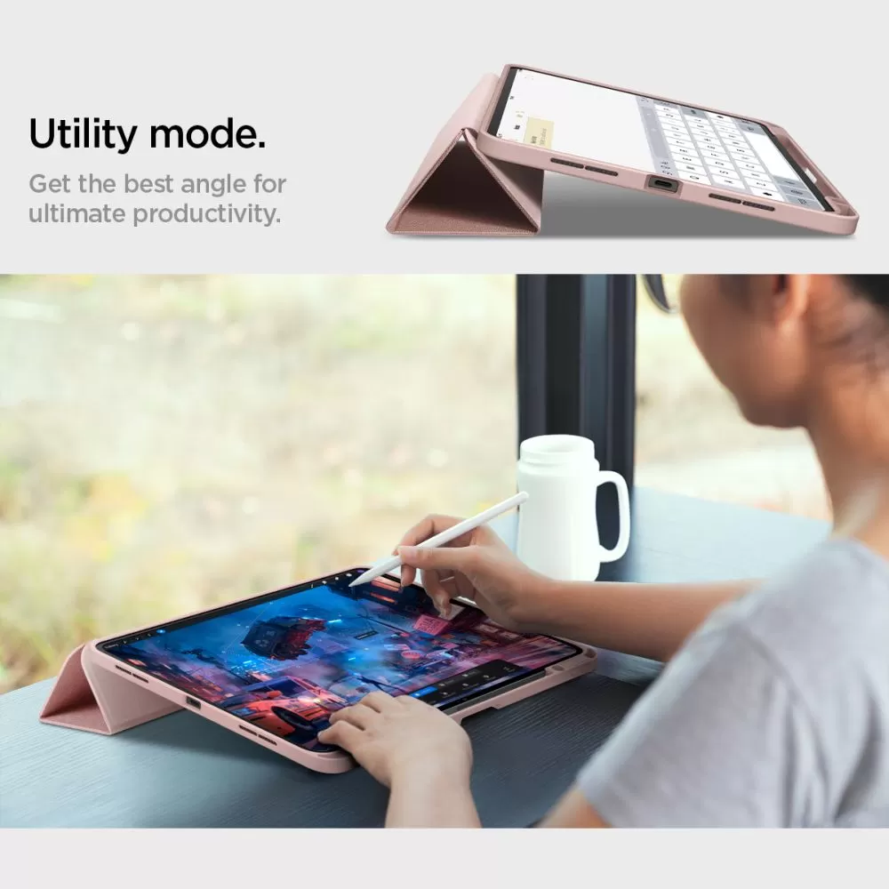 Apple iPad Pro 11 (2024) maciņš rozā zelta SPIGEN URBAN FIT