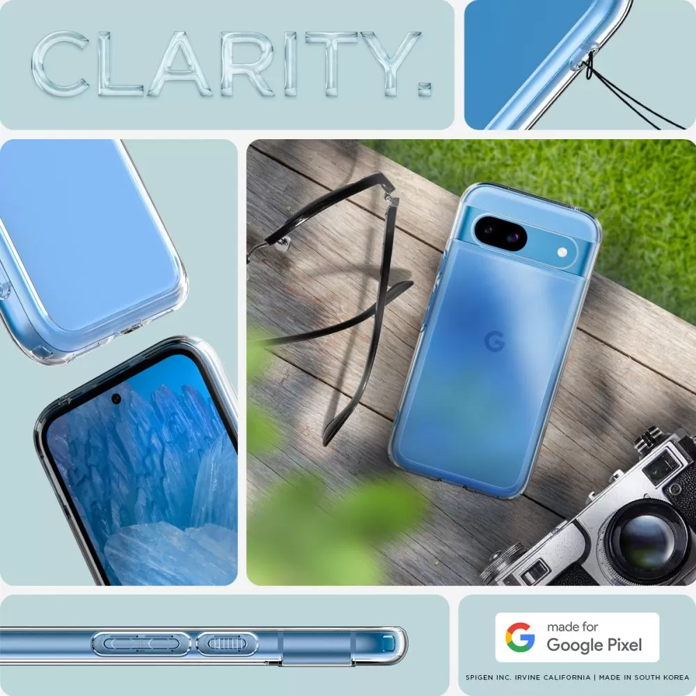 Google Pixel 8A vāciņš caurspīdīgs SPIGEN ULTRA HYBRID