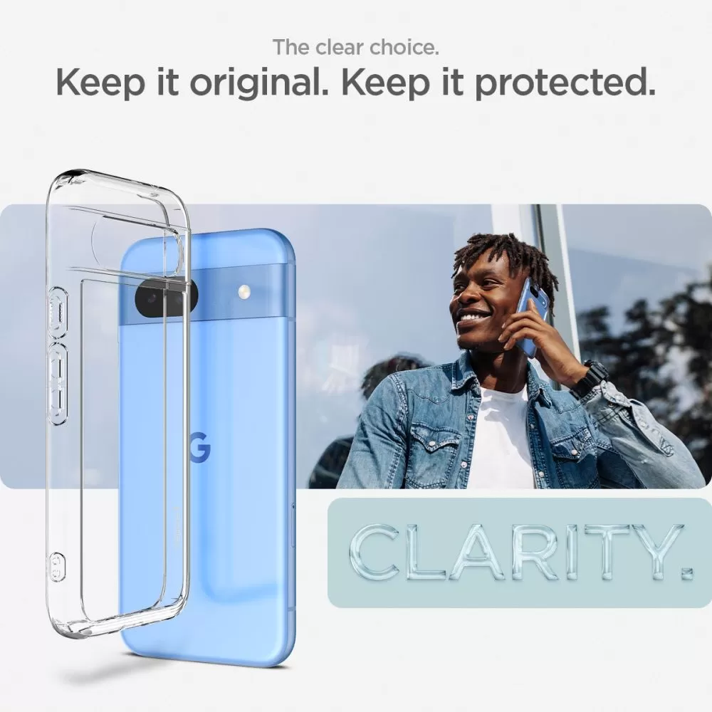 Google Pixel 8A vāciņš caurspīdīgs SPIGEN ULTRA HYBRID