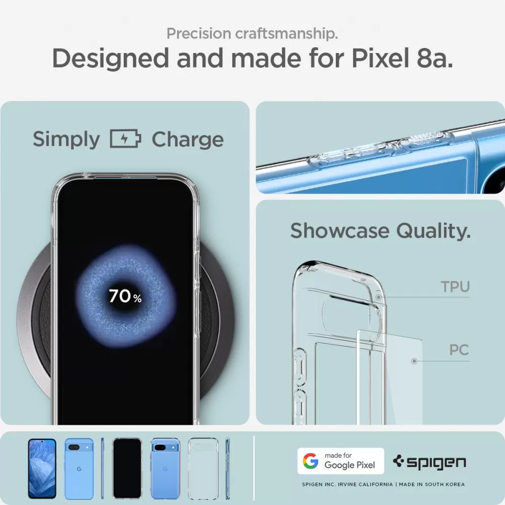 Google Pixel 8A vāciņš caurspīdīgs SPIGEN ULTRA HYBRID