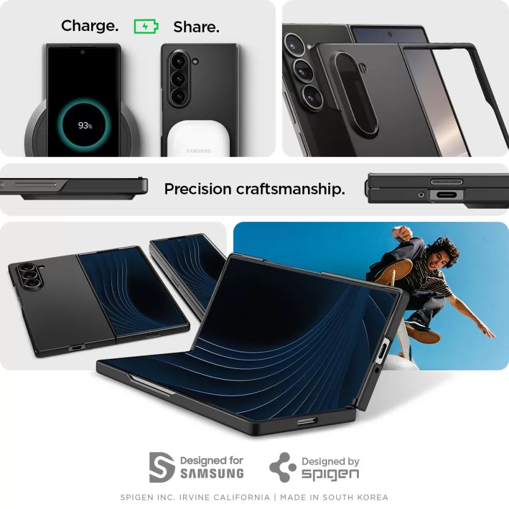 Samsung Galaxy Z Fold 6 vāciņš melns SPIGEN AIRSKIN