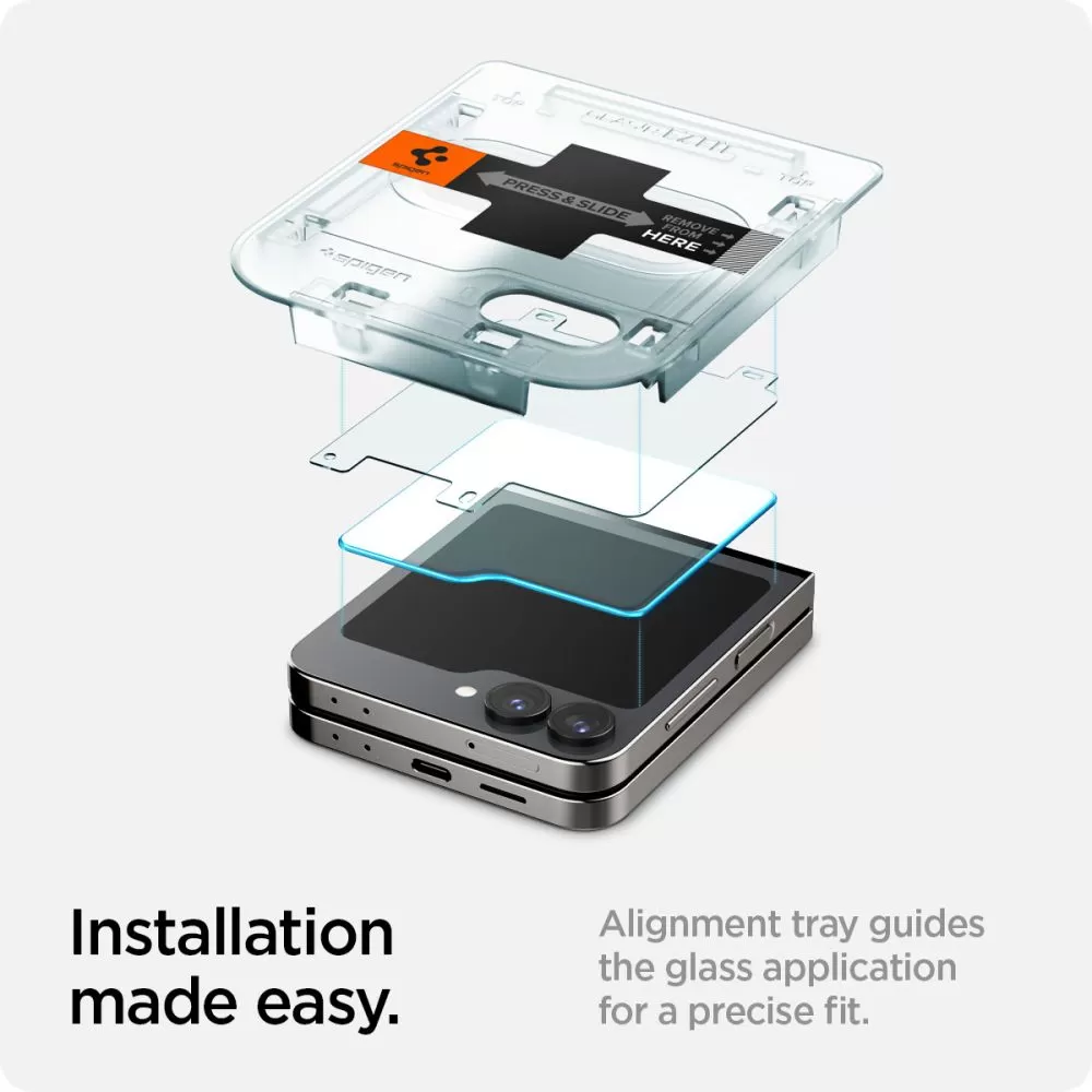 Samsung Galaxy Z Flip 6 skärmskydd  SPIGEN GLAS.TR ”EZ FIT” 2-PACK