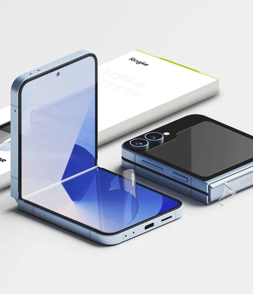 Samsung Galaxy Z Flip 6 apsauginis stiklas  RINGKE 3-IN-1 PROTECTOR 2-SET
