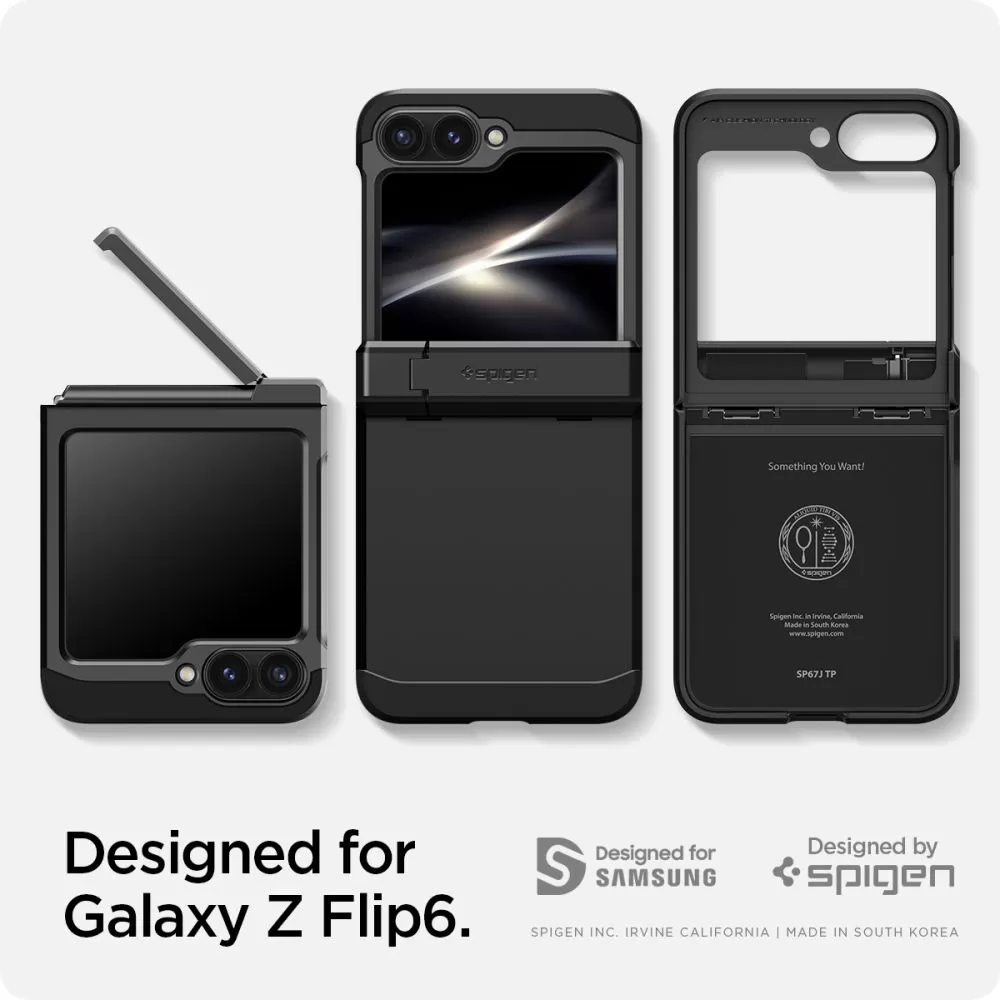 Samsung Galaxy Z Flip 6 dėklas Juoda SPIGEN TOUGH ARMOR PRO
