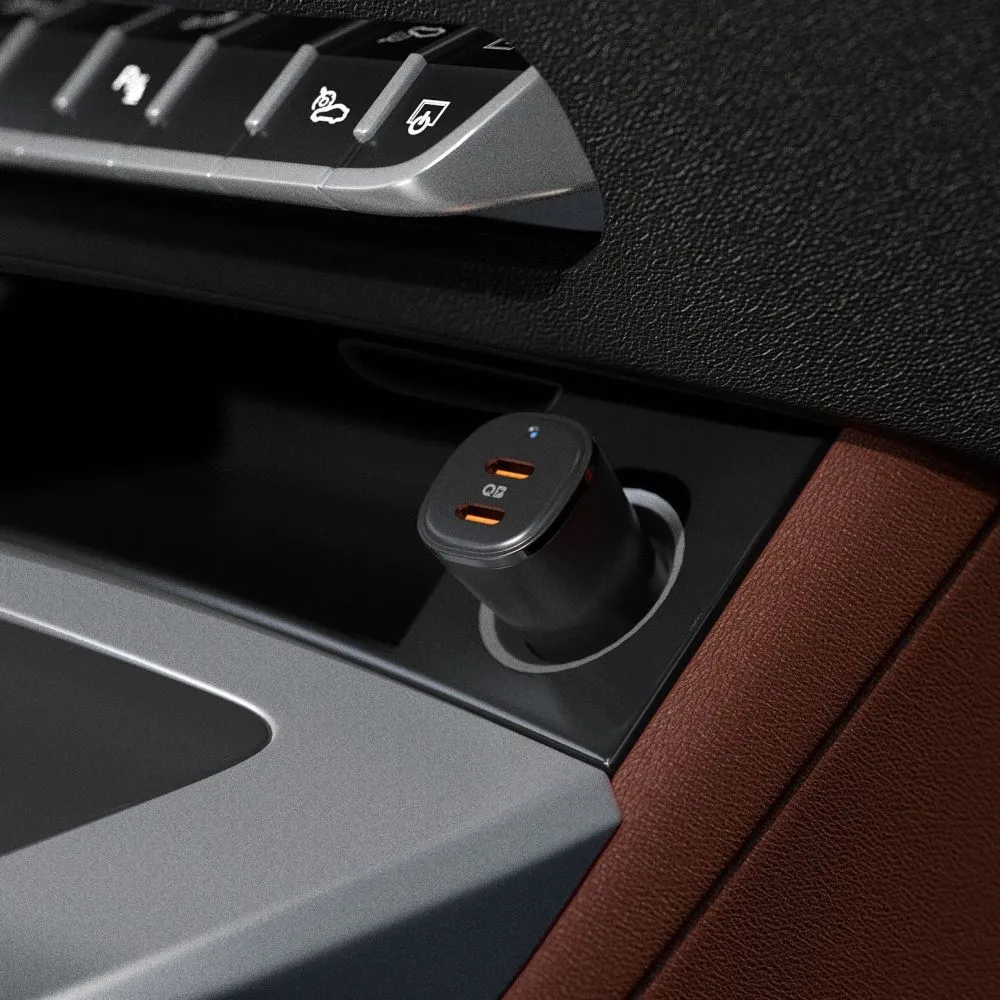 Priedai Automobilinis įkroviklis SPIGEN EV502 ARCSTATION ESSENTIAL CAR CHARGER 50W  Juoda