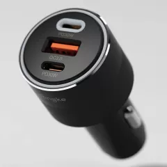 Priedai Automobilinis įkroviklis RINGKE 3-PORT CAR CHARGER PD30W/QC3.0  Juoda