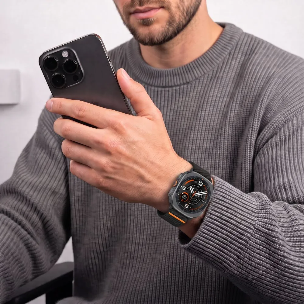 Samsung Galaxy Watch Ultra 47mm (24/25) Viedpulksteņu siksniņas melns TECH-PROTECT NYLON CLASP