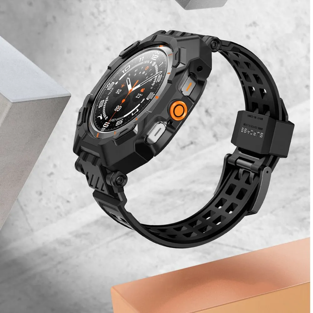 Samsung Galaxy Watch Ultra 47mm ремень черный SUPCASE UNICORN BEETLE PRO & TEMPERED GLASS 2-PACK