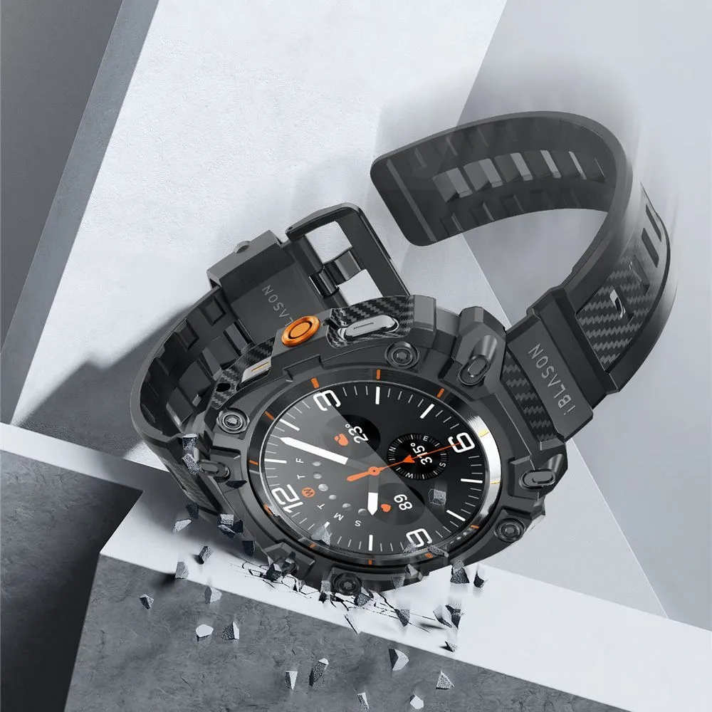 Samsung Galaxy Watch Ultra 47mm ремень черный SUPCASE IBLSN ARMORBOX & TEMPERED GLASS 2-PACK