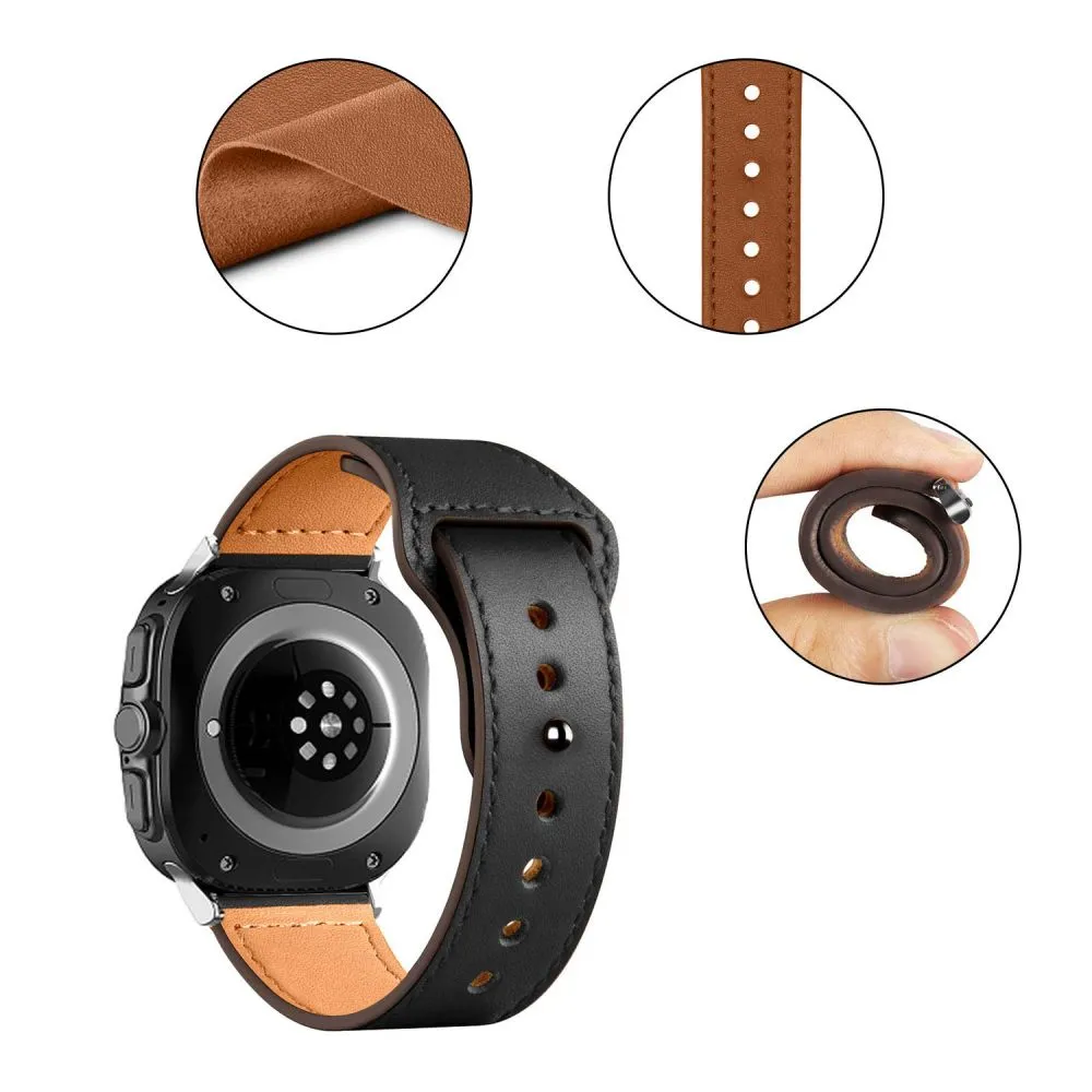 Samsung Galaxy Watch Ultra 47mm telefoni ümbris must TECH-PROTECT LEATHERFIT
