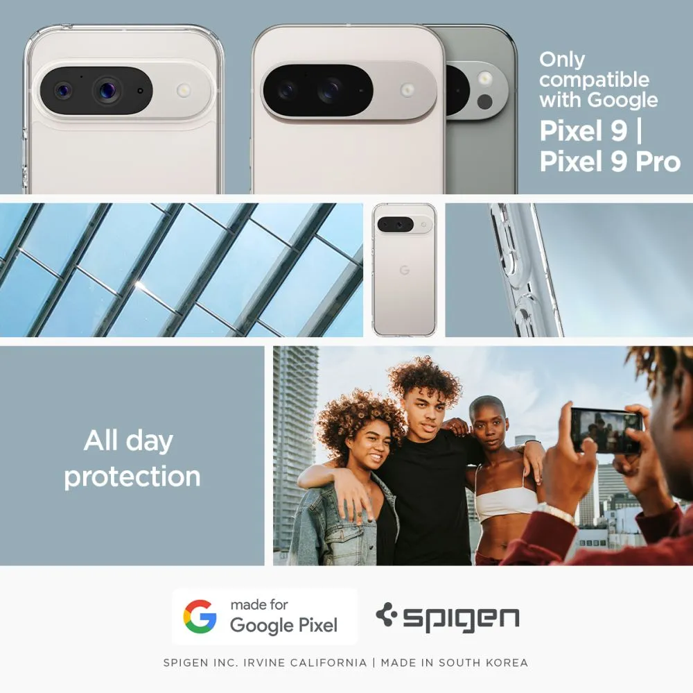 Google Pixel 9 skal transparent SPIGEN ULTRA HYBRID