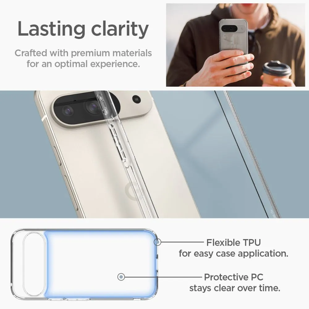 Google Pixel 9 skal transparent SPIGEN ULTRA HYBRID