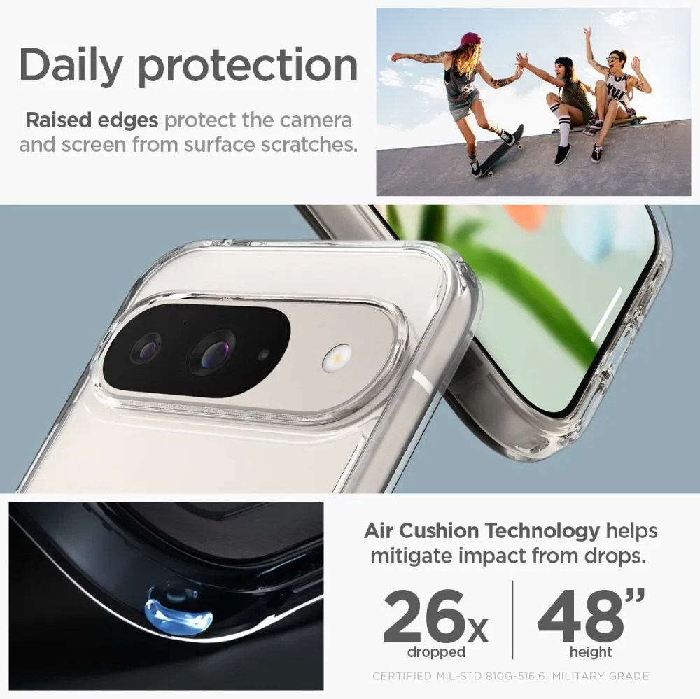 Google Pixel 9 skal transparent SPIGEN ULTRA HYBRID