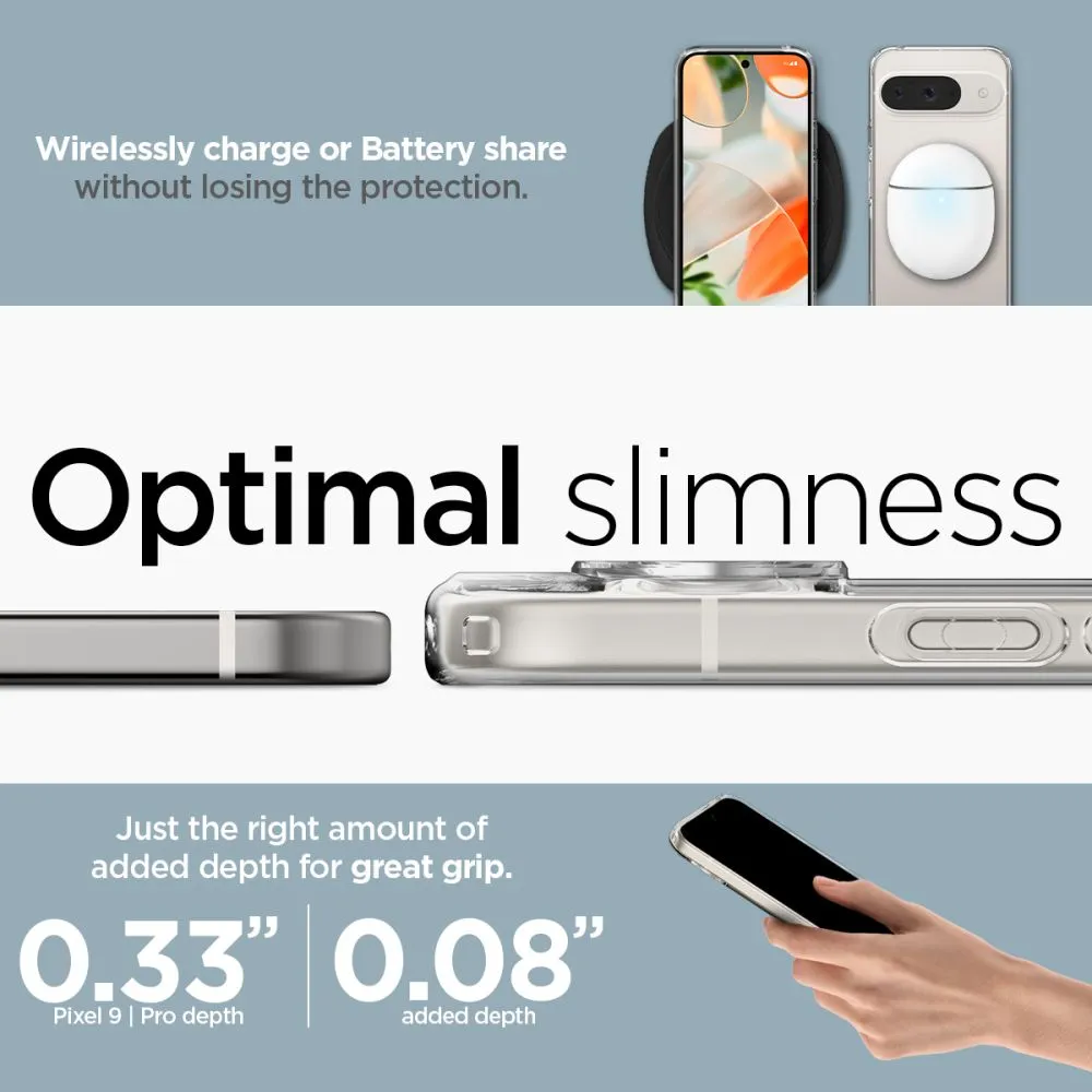 Google Pixel 9 skal transparent SPIGEN ULTRA HYBRID